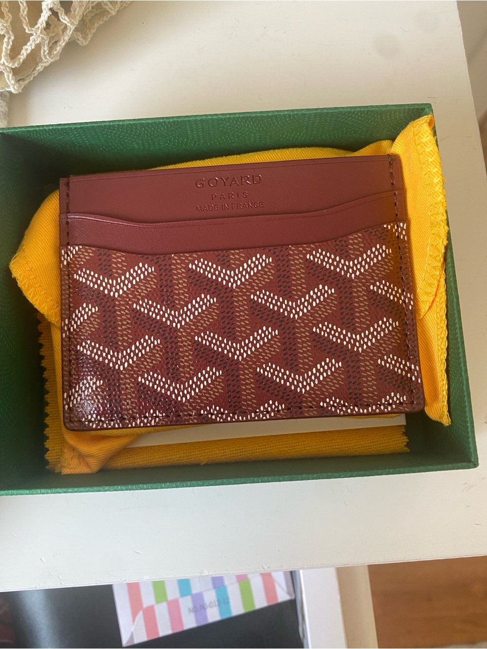 Burgandy card holder
